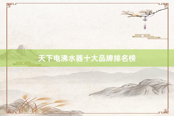 天下电沸水器十大品牌排名榜